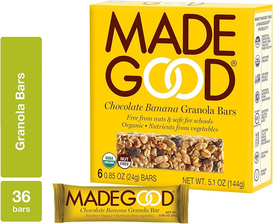 MadeGood Chocolate Banana Granola Bars, 6 pack (36 bars); Contain Nutrients of a Full Serving of ... | Amazon (US)