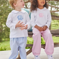 Toddler Boy's Elephant Applique Pant Set | Little English