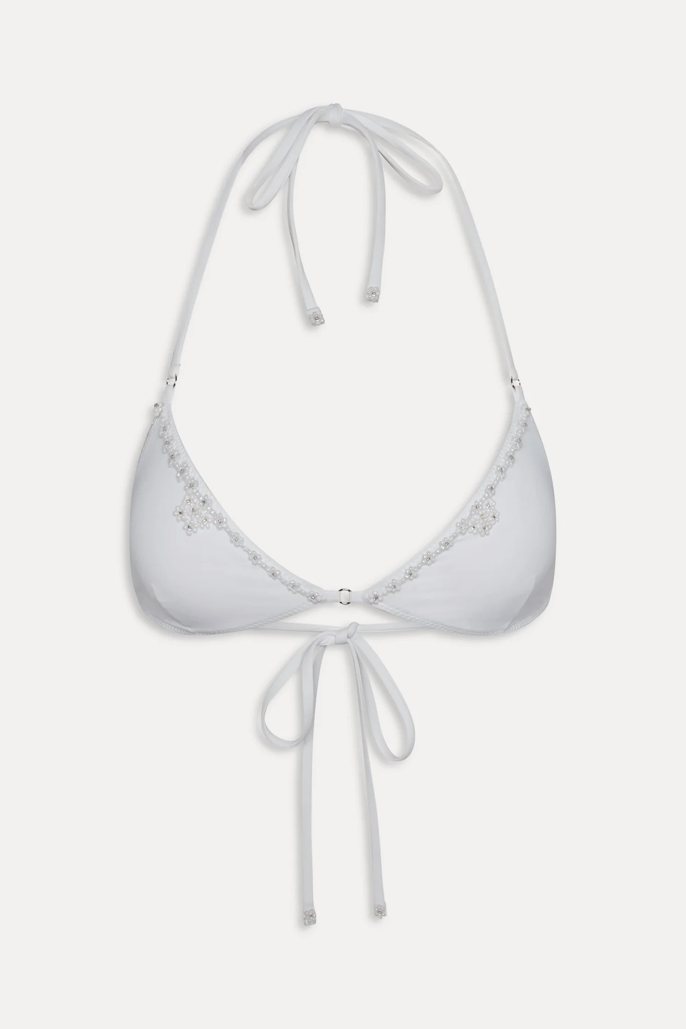Amore Beaded Skimpy Bikini Top - Optic White | Shop.app