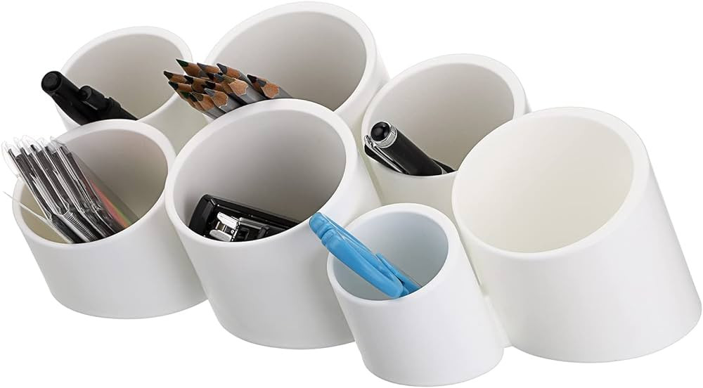 BTSKY Tilting Cylinder Creative Pen Holder, Pen Container, Brush Pot, Combination Desktop Storage... | Amazon (US)