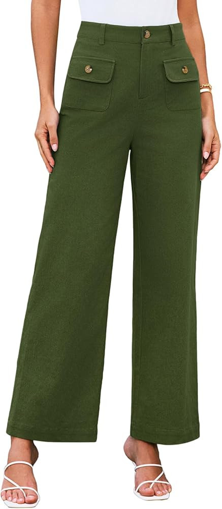 GRACE KARIN Women Wide Leg Pants High Waist Stretchy Pants Dressy Business Work Casual Trousers w... | Amazon (US)