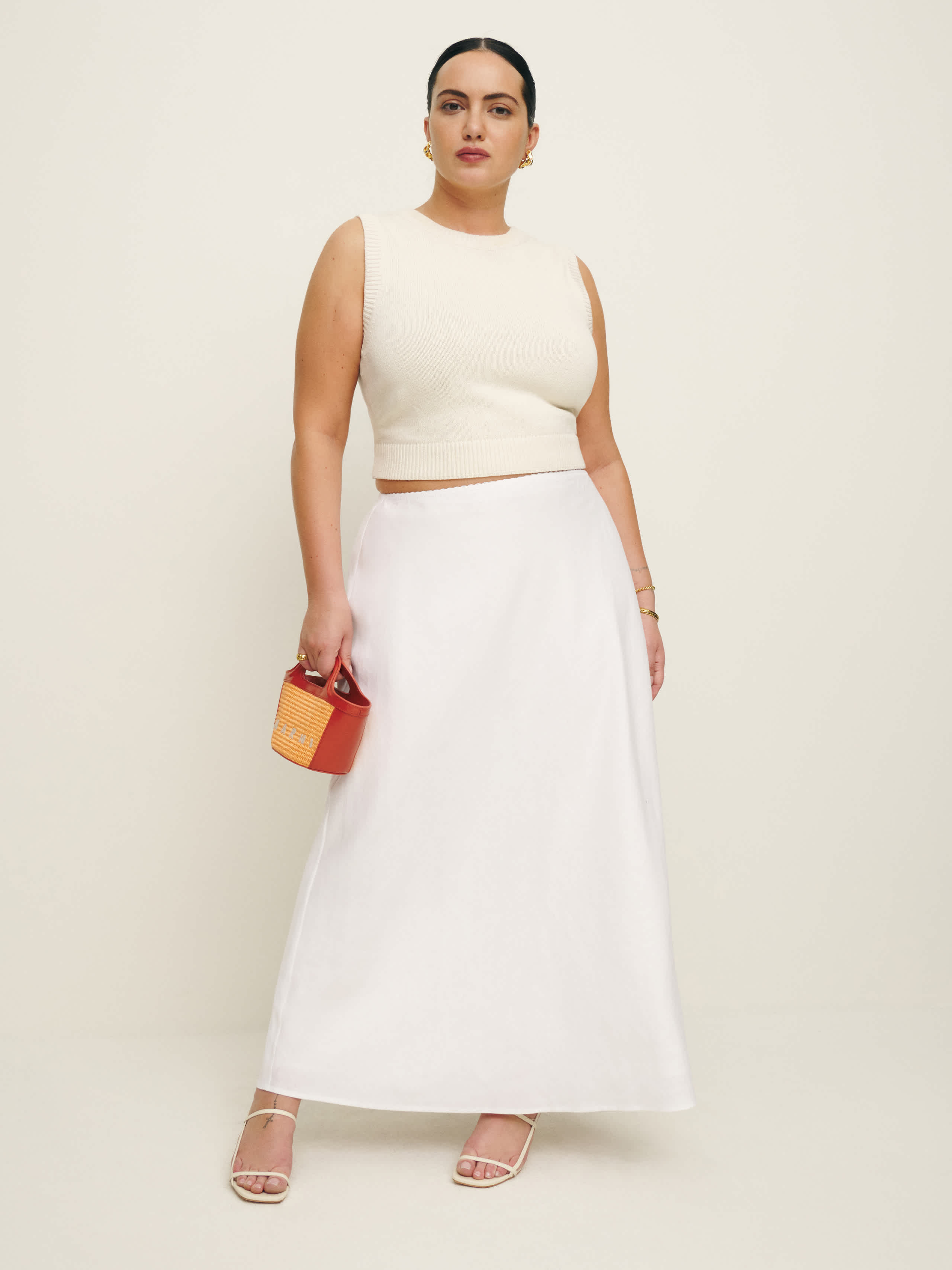 Reformation Layla Linen Skirt Es Ivory 2X | Reformation (Global)