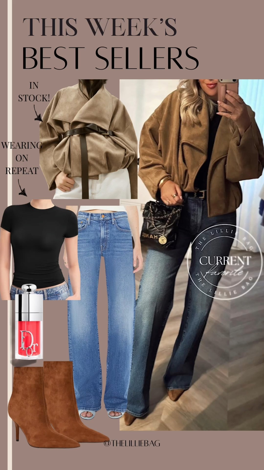 Best seller suede jacket and jeans! 

OOTN details 🤍
• wearing the new lower-rise version of the award-winning denim… they seriously elongate your torso & I get compliments every time 🙌
• jacket is a small (runs a little roomy but perfect over a cami)
• lip combo 💄 MAC liner in Soar + Tarte Lip Vinyl (Sheer Petal / Sheer Petunia) + tiny dab of gloss in the center
🍸basic but cute and such a good date-night look ✨

lower rise jeans, award-winning denim, Amazon jacket, date night outfit, lip combo, Soar lip liner, Tarte lip vinyl, THELILLIEBAG style 💕

#LTKootd #LTKSeasonal