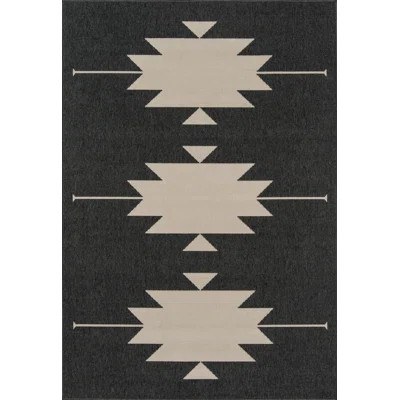 Genesis Southwestern Charcoal/Cream Indoor / Outdoor Area Rug | AllModern