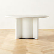 Geary Round White Wood Dining Table 60" + Reviews | CB2 | CB2