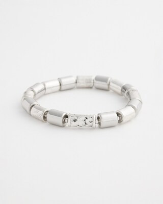 Silver Tone Barrel Stretch Bracelet | Chico's