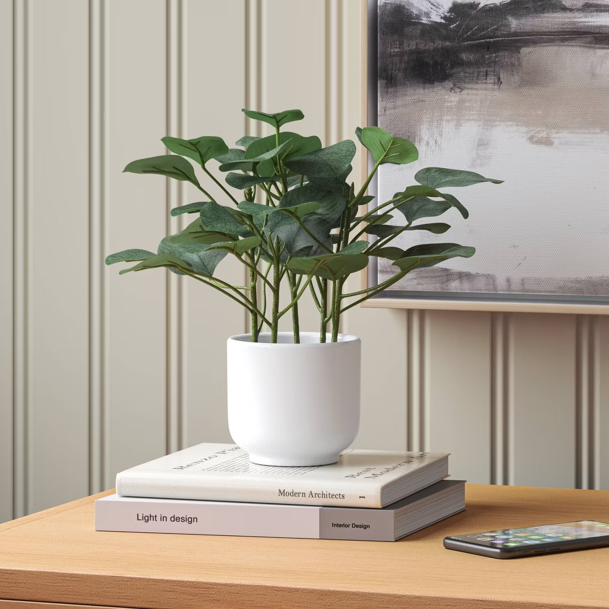 Artificial Eucalyptus Plant - Threshold™: Indoor Greenery Decor, 10" Tall, White Pot | Target