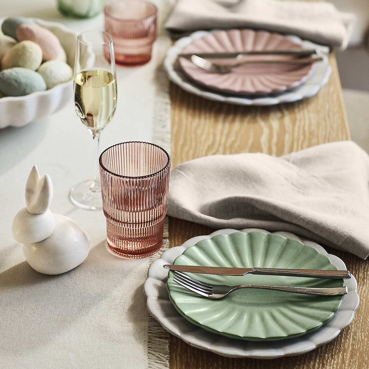 Cielo Scalloped Terracotta Salad Plates Set of 4 + Reviews | Crate & Barrel | Crate & Barrel