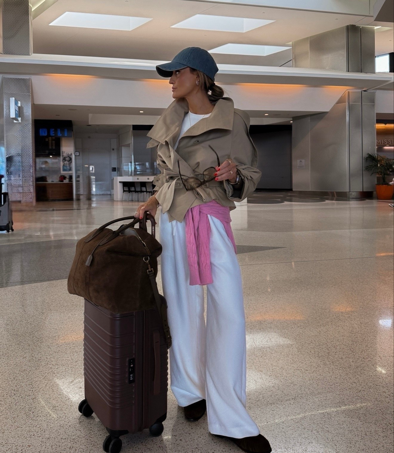 Another crowd favorite airport look featuring the best Aritzia pull up pants, wearing a small for a comfy fit

#LTKTravel #LTKSeasonal #LTKOver40