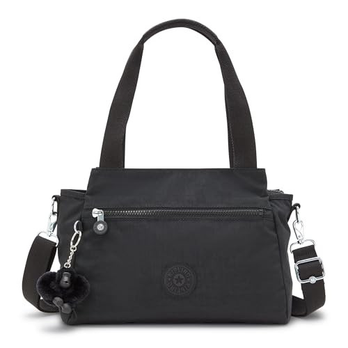 Kipling Womens Elysia Bag, Lightweight, Multi-compartment Magnetic Snap Pockets, Shoulder Crossbody Bag, Black Noir, 11.5 L X 9 H X 5 D US | Amazon (US)