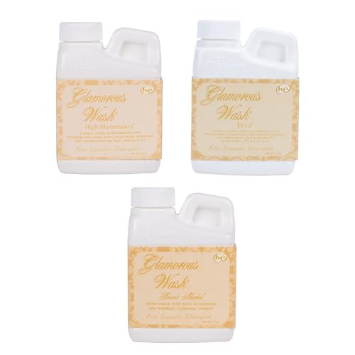 Elanze Designs Tyler Candle Glam Wash and Luxurious High Efficient 4 ounce Fine Liquid Laundry Detergent, 3 Scent Assortment, High Maintenance, French Market, Diva | Amazon (US)