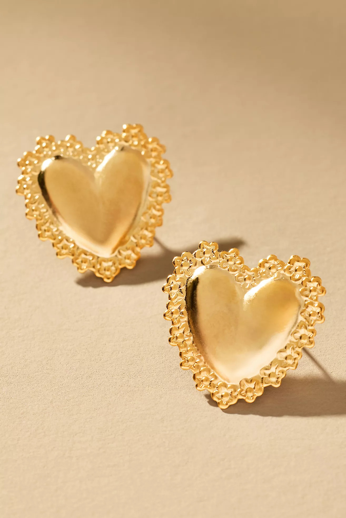 The Pink Reef Love Heart Stud Earrings | Anthropologie (US)