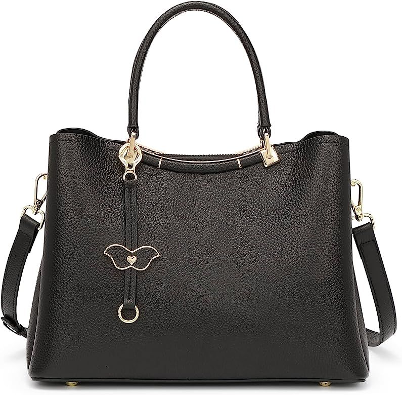 Kattee Women Soft Genuine Leather Satchel Bags Top Handle Crossbody Purses and Handbags | Amazon (US)