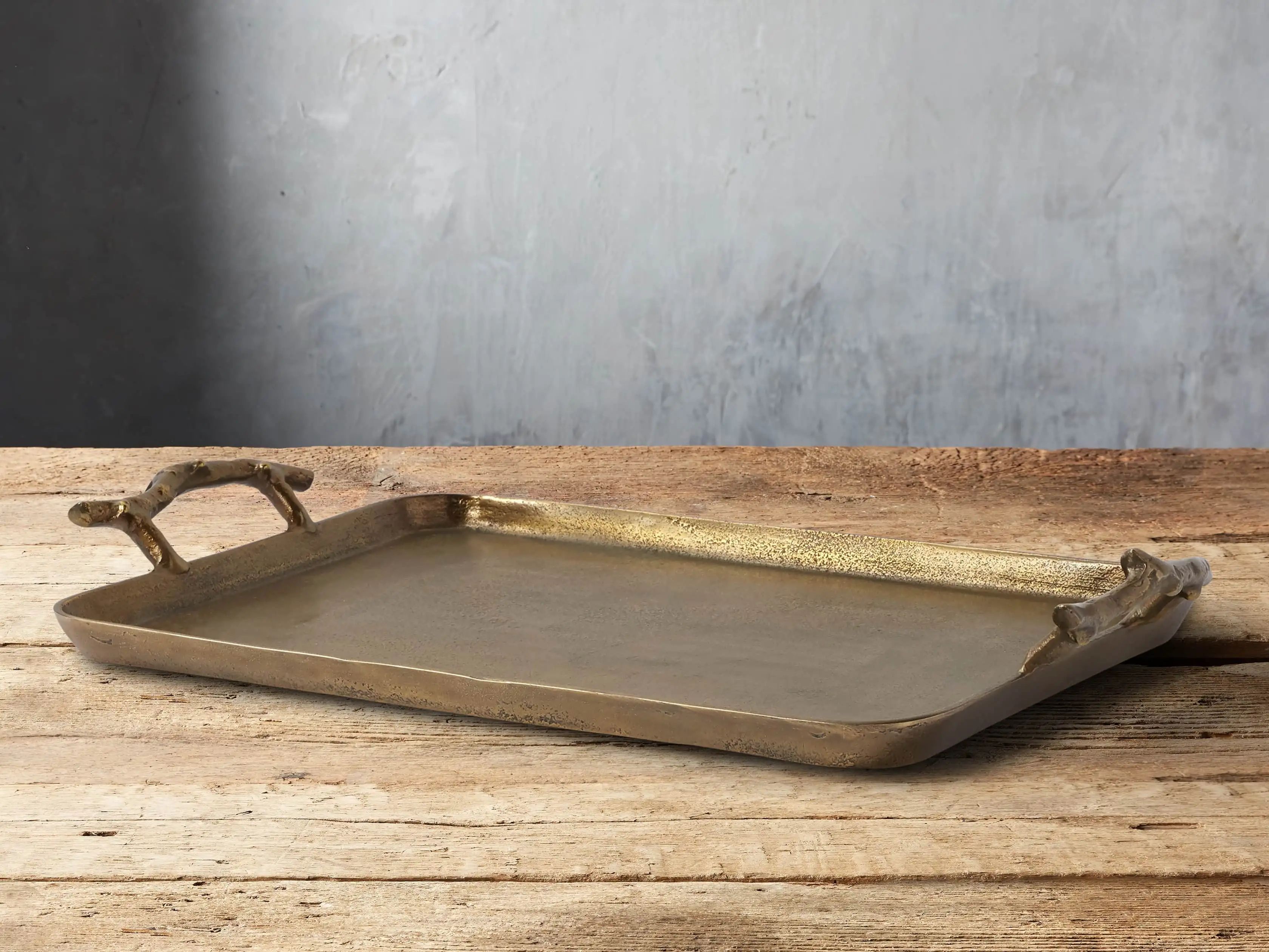 Acadia Tray in Antique Brass | Arhaus