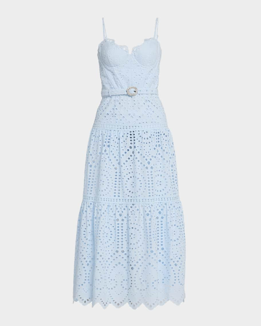 Generation Love Zuria Belted Eyelet Maxi Dress | Neiman Marcus