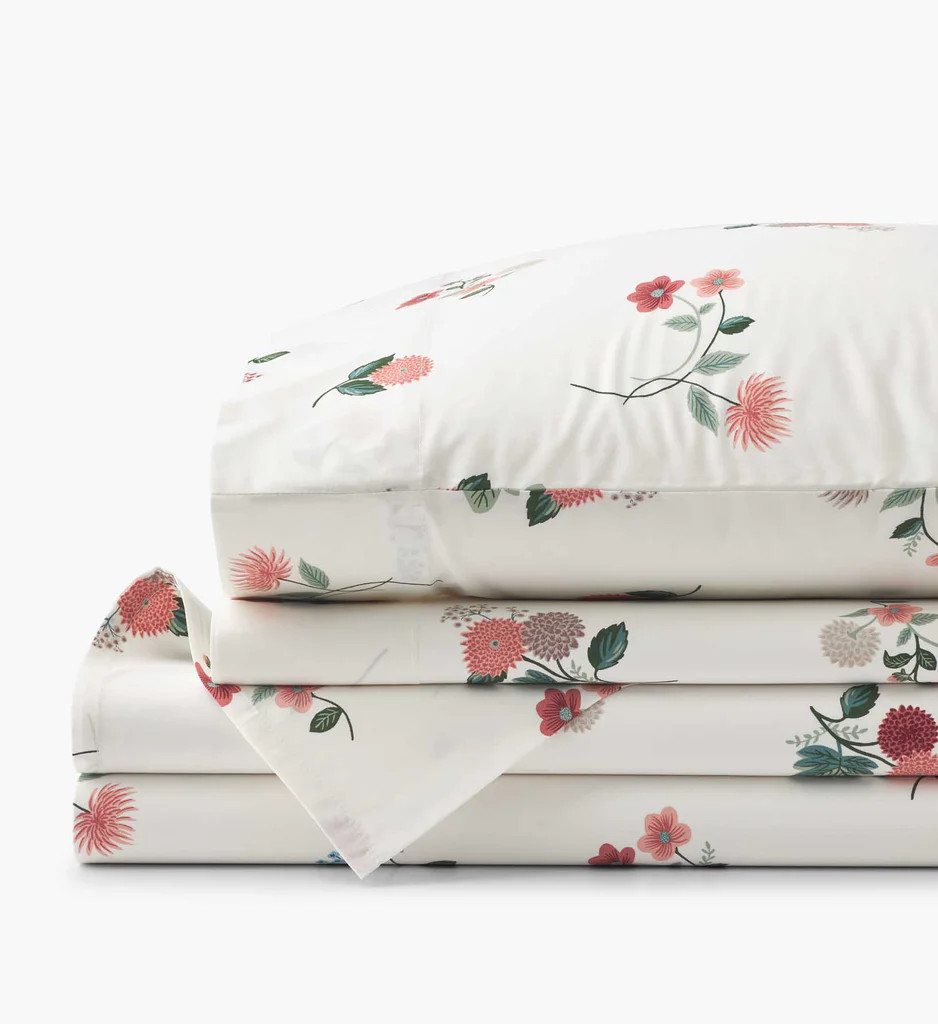 Percale Sheet Set - Ditsy Dahlia Ivory | Rifle Paper Co.