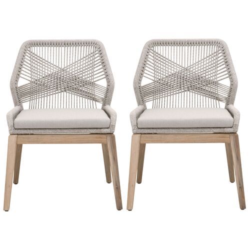 S/2 Easton Rope Side Chairs, Taupe/Pumice | One Kings Lane