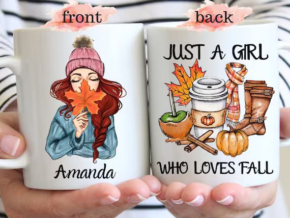 Just A Girl Who Loves Fall Coffee Mug Custom Best Friend - Etsy | Etsy (US)