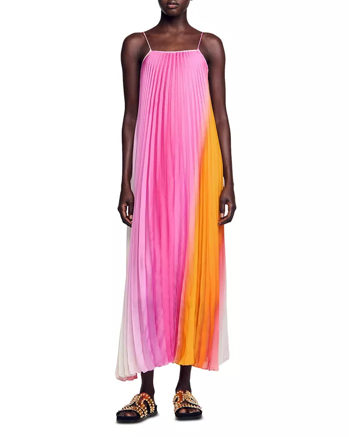 Sandro Sunny Pleated Midi Dress Women - Bloomingdale's | Bloomingdale's (US)