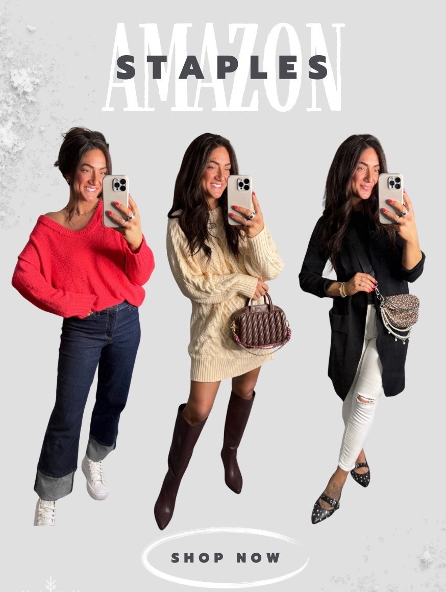 New Amazon basics-oversized sweater, cable knit sweater dress, and long duster cardigan! All great quality and I’m in my true size! My Walmart jeans are also on sale!! Size up half in the burgundy boots if you have a wider foot

#LTKSeasonal #LTKFindsUnder50 #LTKootd