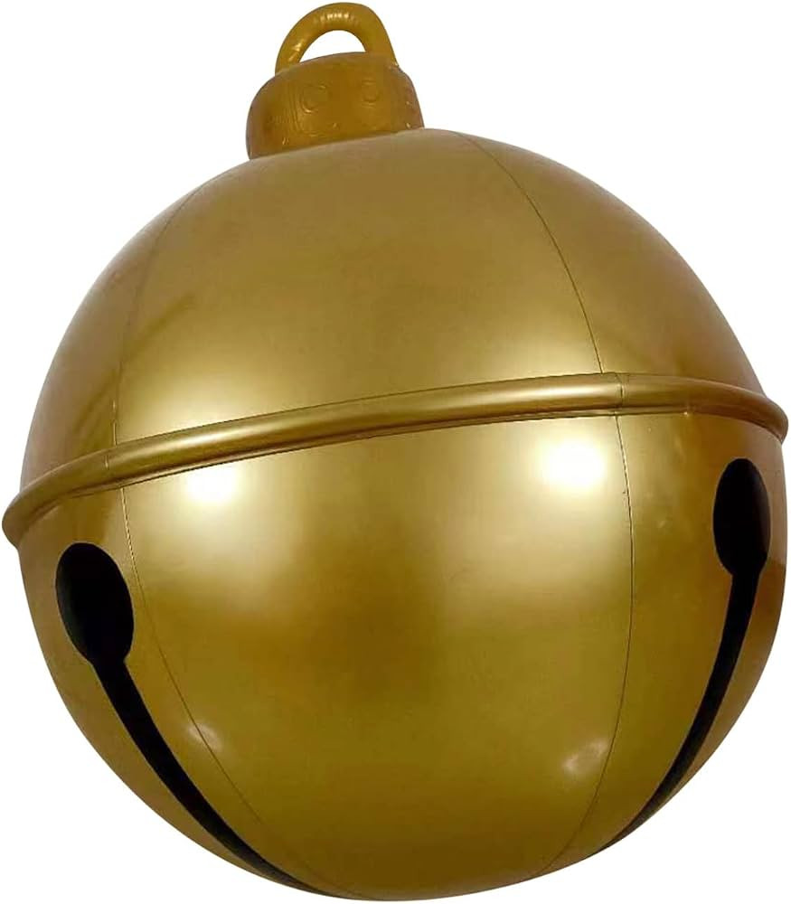 Cascabel inflable gigante de Navidad de 24 pulgadas, bola de Navidad inflable de PVC, adorno de N... | Amazon (US)