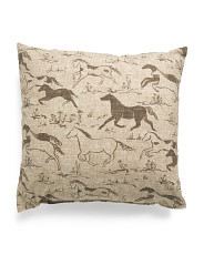 Made In Usa 22x22 Cotton Wild Horses Luxe Pillow | Home | Marshalls | Marshalls
