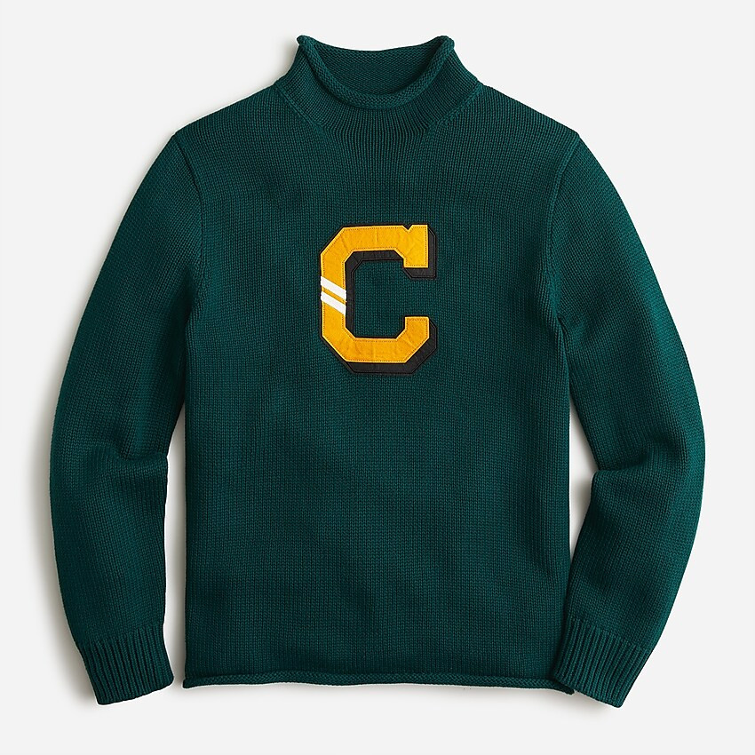 Heritage cotton rollneck letter sweater | J. Crew US