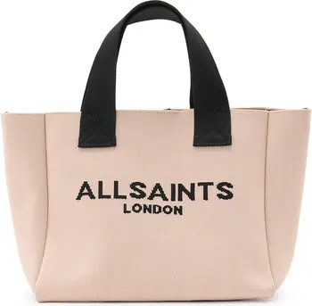 AllSaints Mini Izzy Recycled Polyester Tote in Black at Nordstrom | Nordstrom