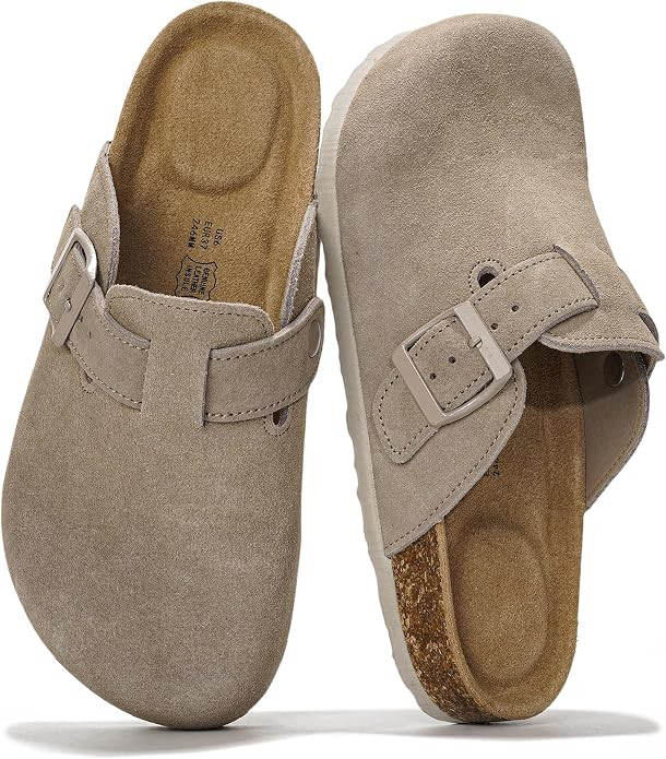 Project Cloud 100% Genuine Leather Slip-ons Footbed Clogs for Women Sandals | Amazon (US)