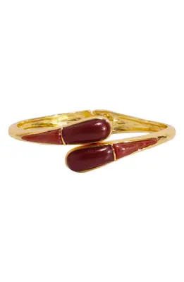 Petit Moments Thin Livorno Stone Wrap Cuff Bracelet in Gold/Brown at Nordstrom | Nordstrom