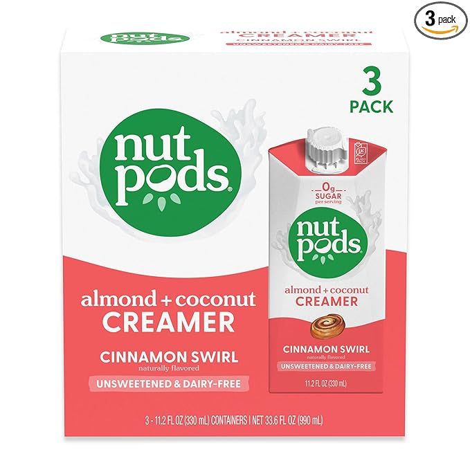 nutpods Cinnamon Swirl, (3-Pack), Unsweetened Dairy-Free Creamer, Made from Almonds and Coconuts,... | Amazon (US)