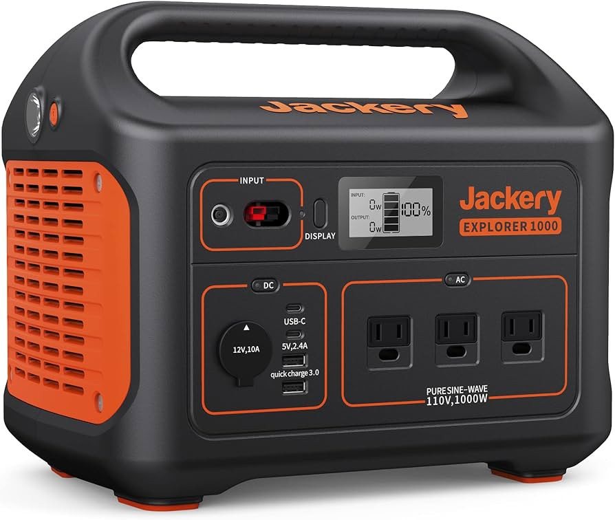 Jackery Explorer 1000 Portable Power Station, 1002Wh Capacity with 3x1000W AC Outlets, Solar Gene... | Amazon (US)