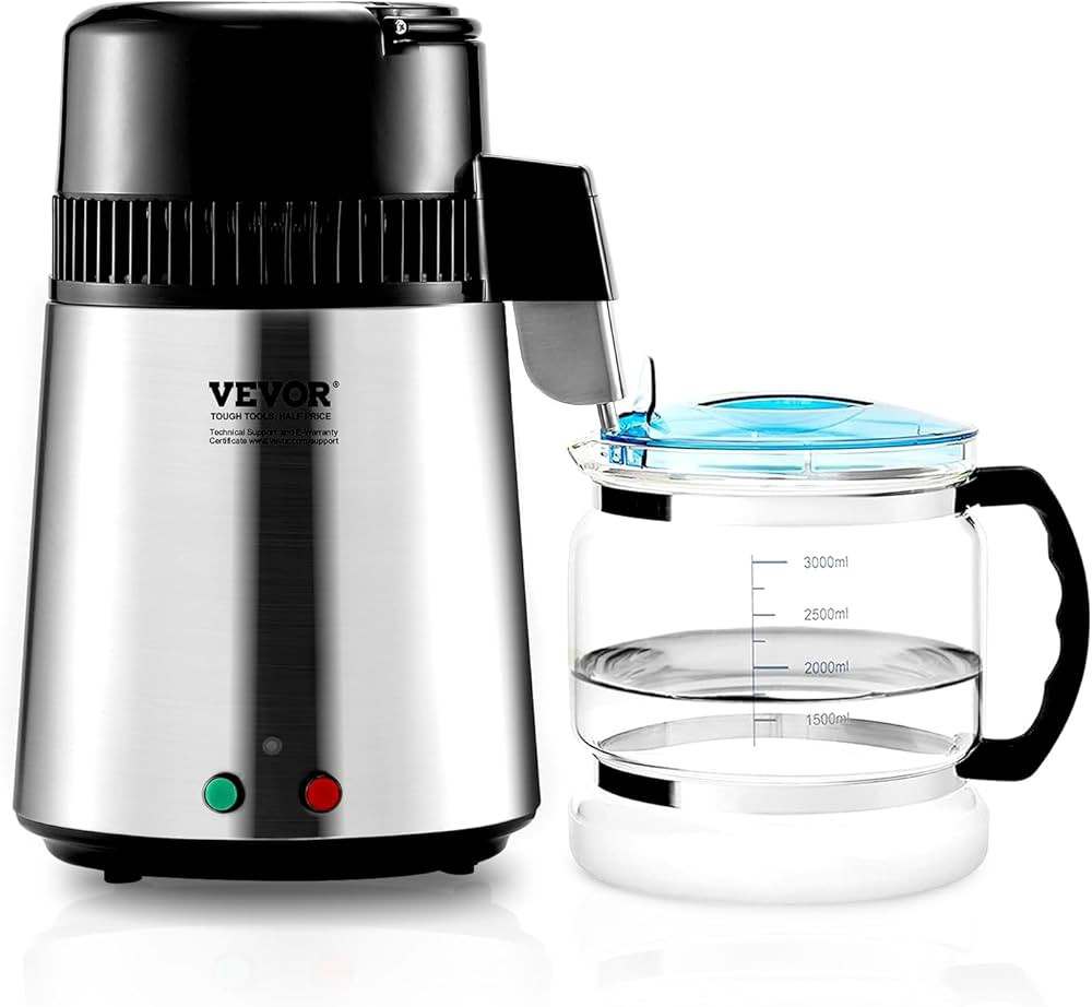 VEVOR Water Distiller, 4L/1.1 Gallon Pure Water Purifier Filter for Home Countertop, 750W Distill... | Amazon (US)