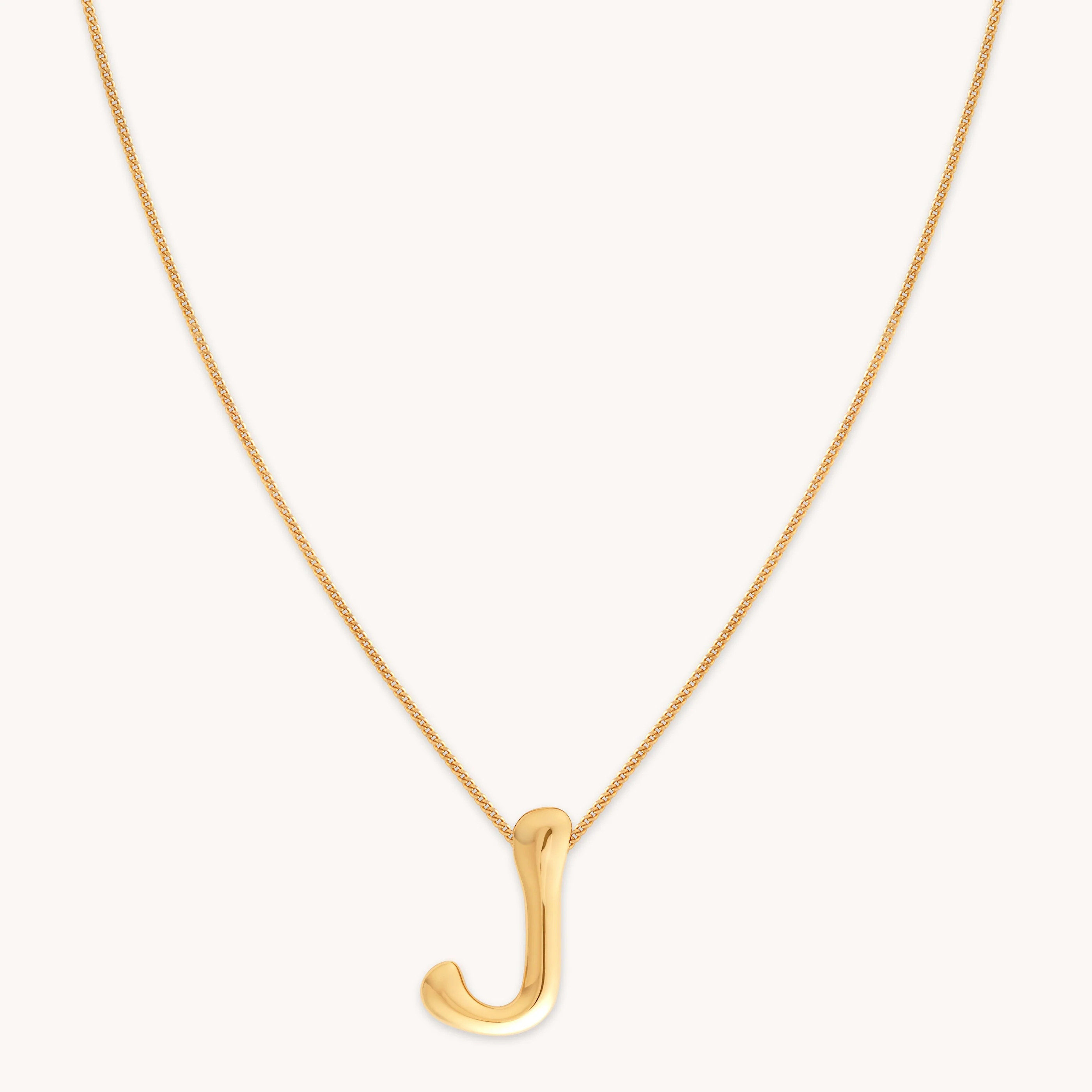 J Bold Initial Gold Necklace | Astrid & Miyu Necklaces | Astrid & Miyu US