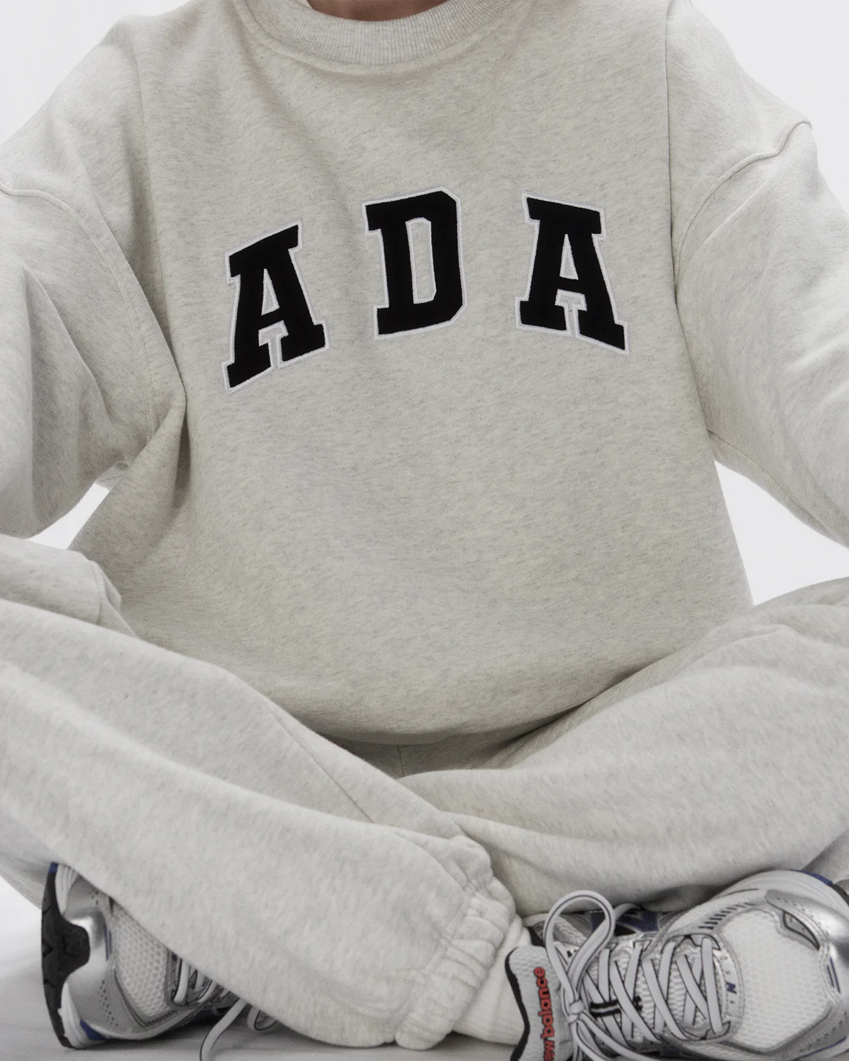 ADA Oversized Sweatshirt - Light Grey Melange | Adanola UK