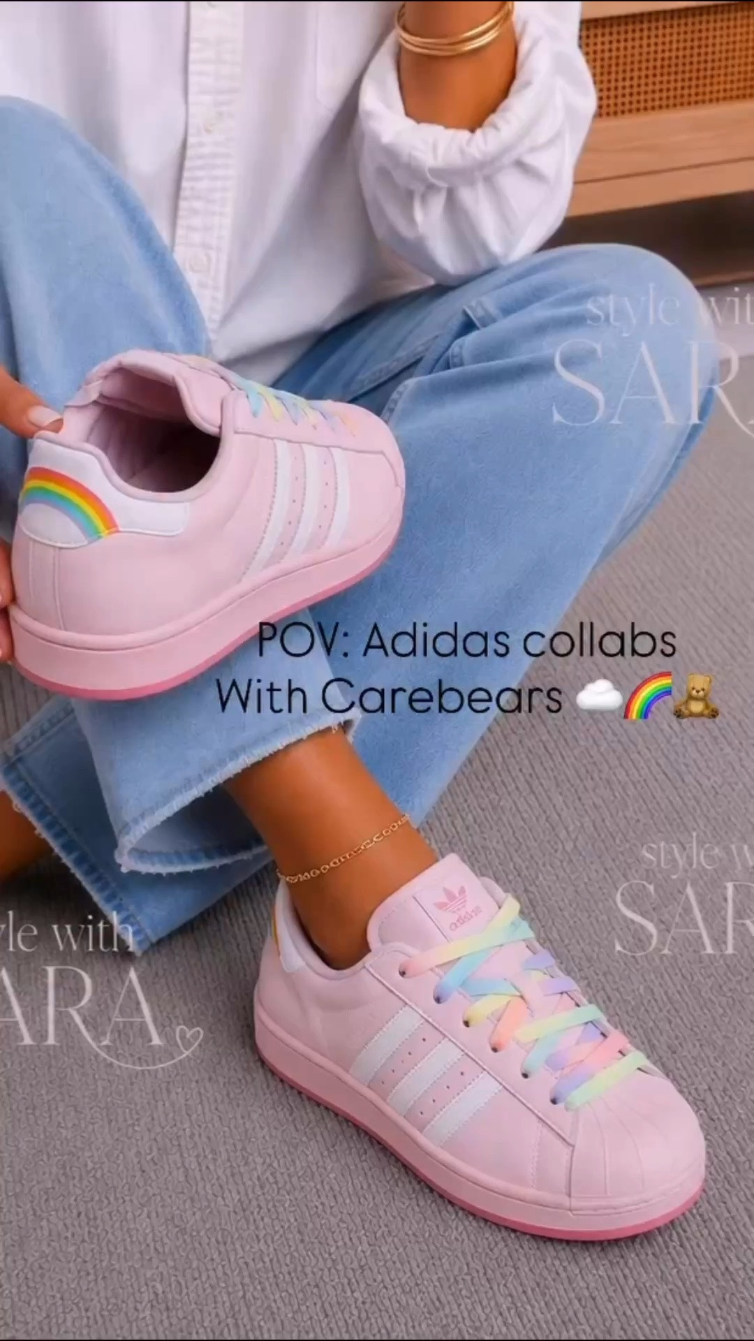 POV: when Adidas Collabs with Carebear, it comes out with the cutest sneaker. I went ahead and added some fun, different shoelaces too as those are not included so grab the entire look here.

#LTKootd #LTKgrwm #LTKmomlife
