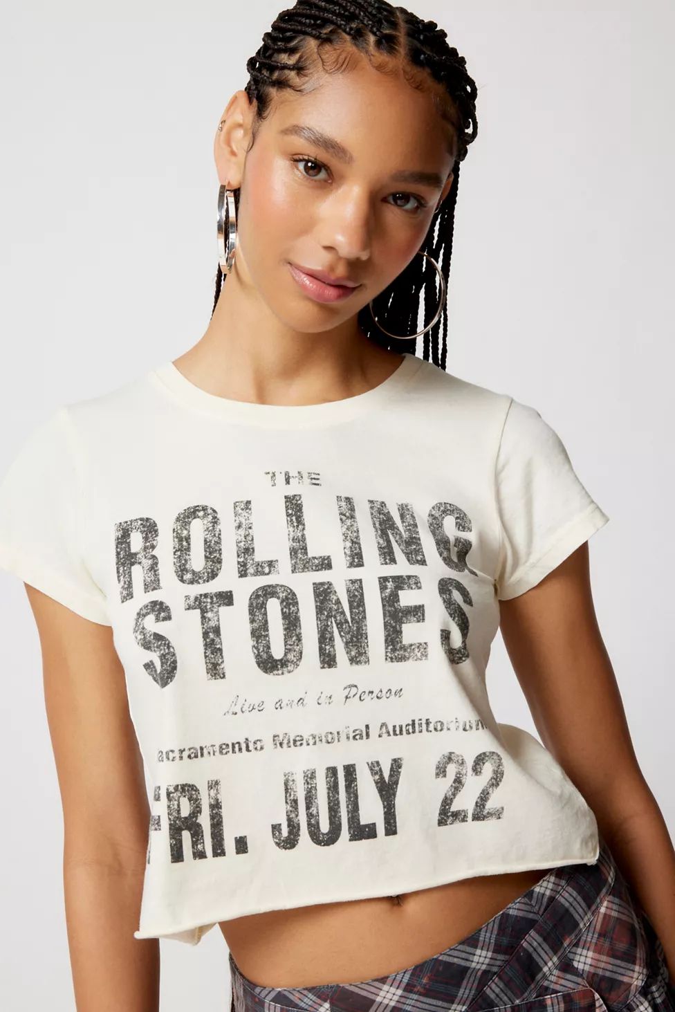 The Rolling Stones Raw Hem Baby Tee | Urban Outfitters (US and RoW)