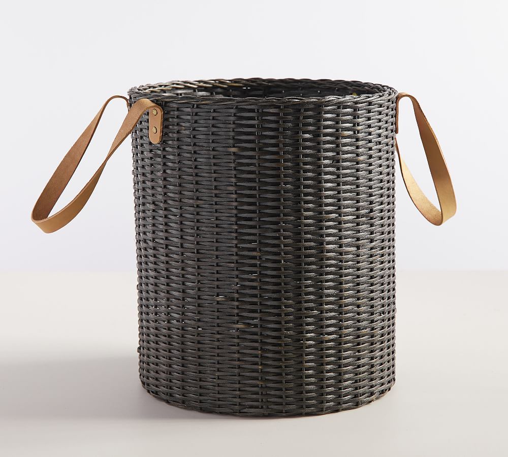 Austin Woven Tote Basket - Distressed Black | Pottery Barn (US)