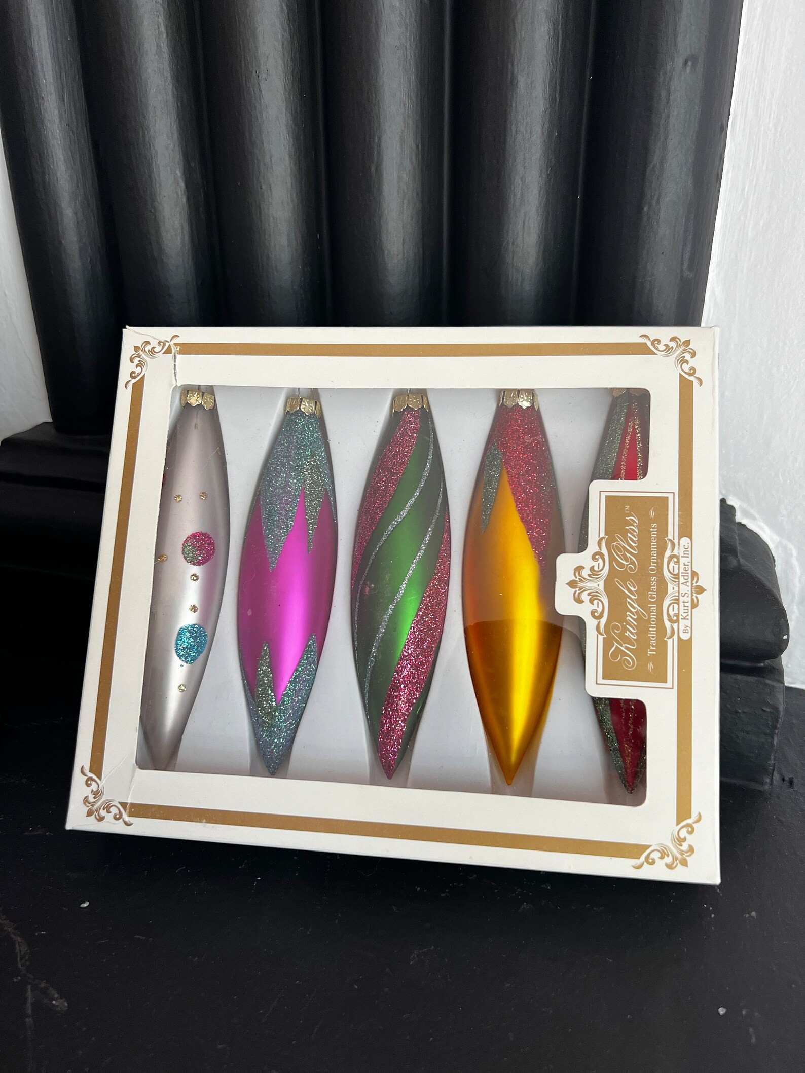 Vintage Kurt Adler Glass Christmas Ornaments Set of 5 Carnival Theme - Etsy | Etsy (US)