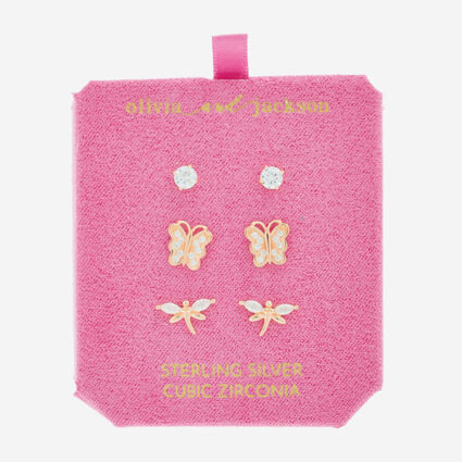 Rose Gold Sterling Silver Stud Earring Set | TK Maxx