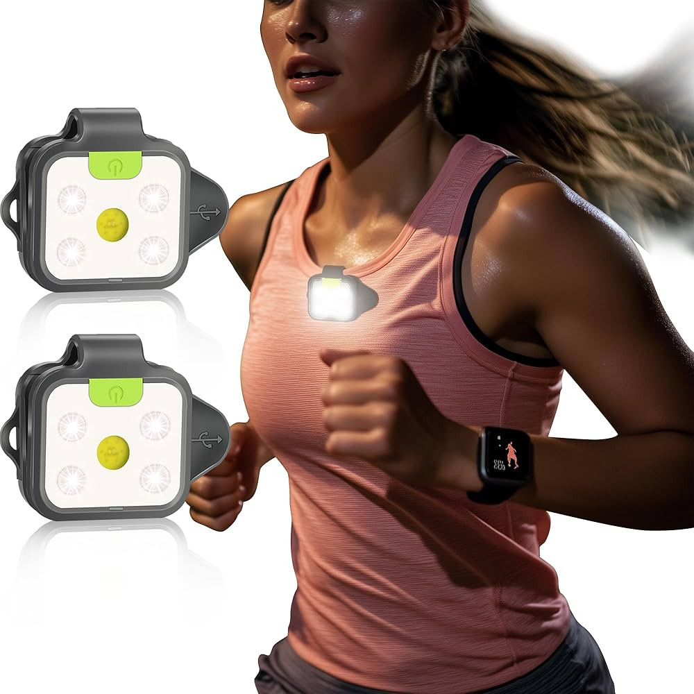 Outdoor Night Running Lights, 2Pack LED Running Lights for Runners with Rechargeable Battery for Camping, Hiking, Running, Jogging, Outdoor Adventure | Amazon (US)