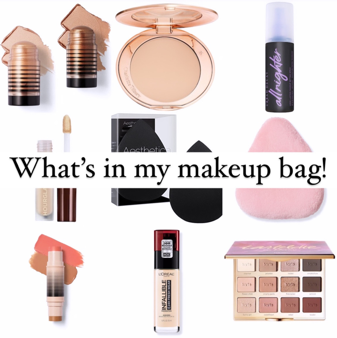What’s in my makeup bag!!  Items I use everyday!!

Dibs, Charlotte tilbury, urban decay all nighter, highlight, contour, bronzer, powder, airbrushed look, concealer, beauty sponge, amazon, elf, loreal, foundation, eyeshadow pallet, Tarte, Sephora, ulta, drug store.

#Sephora #Ulta #Savings #Makeup #Beauty #Tips #Haul #Dibs #Highlight #Contour #Dewy #Glow

#LTKGiftGuide #LTKsalealert #LTKbeauty
