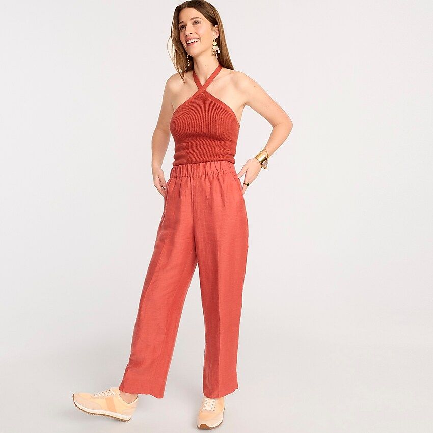 Astrid wide-leg linen-cupro pant | J.Crew US