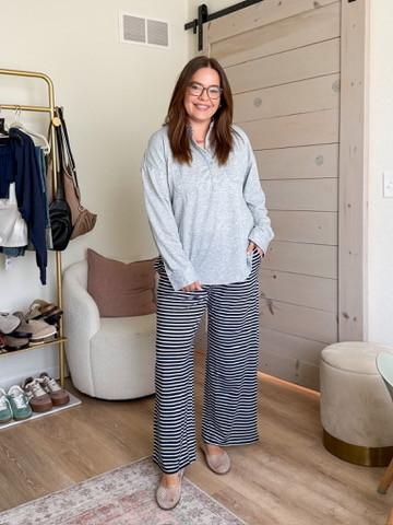 Loving this comfy, chic fall outfit! The pants are so soft and stylish. Size large in both pieces #fallfashion #amazonfinds
 

 #LTKootd #LTKSeasonal #LTKMidsize