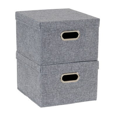 Household Essentials Storage Bins with Lids, Set of 2, Gray | Target