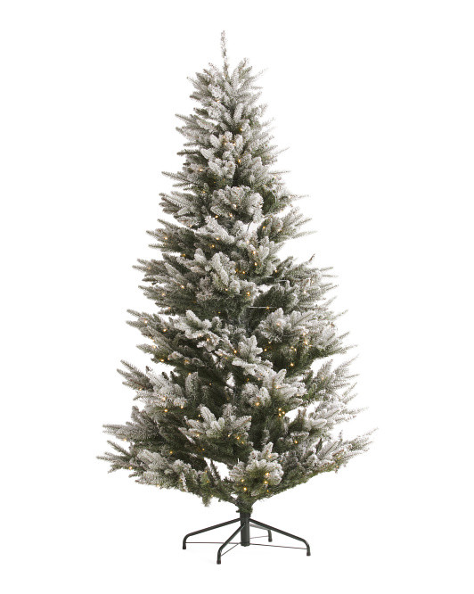 7.5ft 400 Led Lights Flocked Fir Tree | TJ Maxx