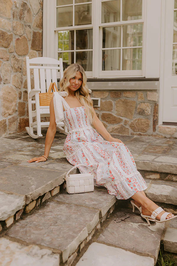 Prairie Bloom Floral Tiered Midi Dress | Impressions Online Boutique