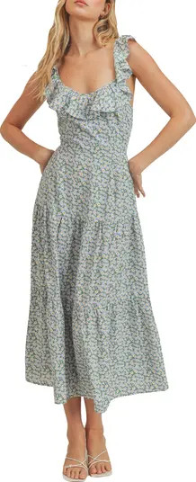 Lush Sweetheart Neck Sleeveless Crossback Ruffle Tiered Maxi Dress | Nordstromrack | Nordstrom Rack