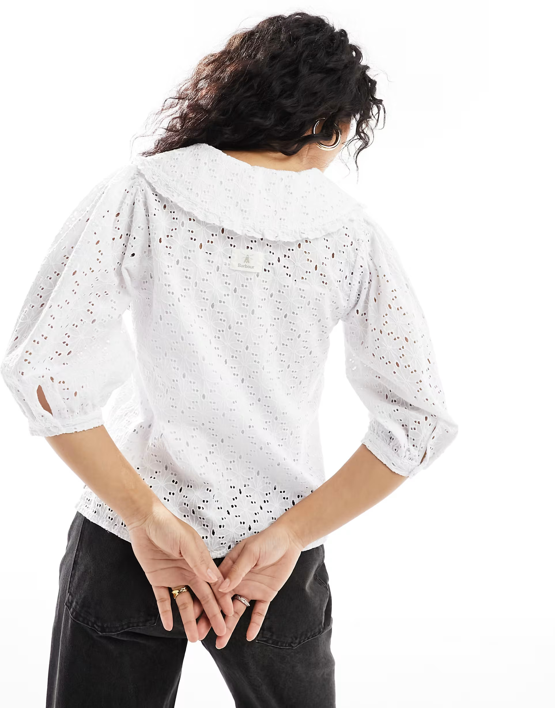 Barbour oversized collar blouse in white | ASOS (Global)