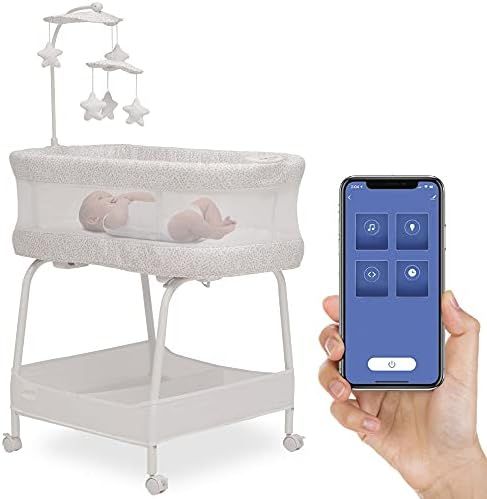 Delta Children SmartSleep Auto Glide Bassinet with Bluetooth, Alloy | Amazon (US)